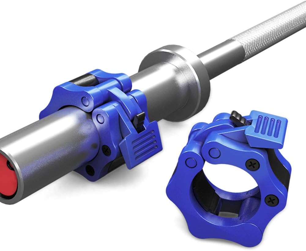 Blue Quick Release Pair of Locking 2 inch Olympic Weight Barbell Locks