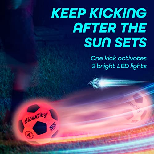 GlowCity Glow in The Dark Soccer Ball Light Up, Indoor or Outdoor