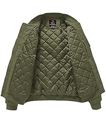 BGOWATU Men's Jacket Windproof Quilted Bomber