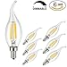 Led Candelabra Bulb, GOODIA E12 Base 4W COB LED Filament Flame Tip Vintage Candle Light Bulb for Home,Kitchen,Dining Room,Bedroom,Living Room,40W Incandescent Replacement,6 Pack