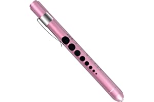 ALMOCN Pen Light,Nurse Medical Reusable LED Penlight White Light with Pupil Gauge and Ruler (Rose Gold)