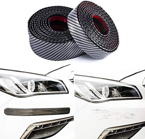 1PC Universal Front Bumper Spoiler Carbon Fiber Anti-Collision Strip Sticker Anti-rub Edge Lip Car Bumper Size 5cm x 2.5m