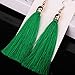 Tassel Dangle Threader Drop Earrings Ear Stud Long Fringe Thread Hoops Linear Tribal Charm Jewelry 3 Pack Orange Red Green