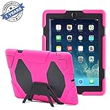 Ipad 2/3/4 Case, Kidspr Ipad Case *New* *Hot* Super Protect [Shockproof] [Rainproof] [Sandproof] with Built-in Screen Protector for Apple Ipad 2/3/4 (Pink/Black)