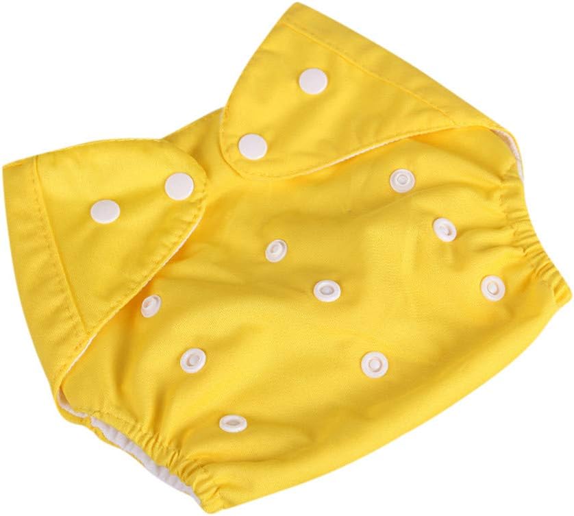 MORCHAN Baby Nappies Newborn Diaper Cover Infant Kids Adjustable & Washable & Portable Nappies Cloth Diaper Training Pants (Yellow)