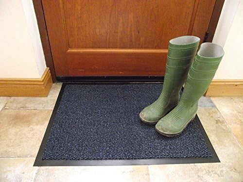 Barrier Mat Machine Washable Blue Black Heavy Quality Non Slip Hard Wearing Available in 8 sizes (40cm x 60cm)
