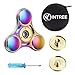 InTree Fidget Spinner Rainbow, Super Fast 6 - 8 Minutes Spin, Metal Tri-Spinner EDC Hand Finger Spinner with Case