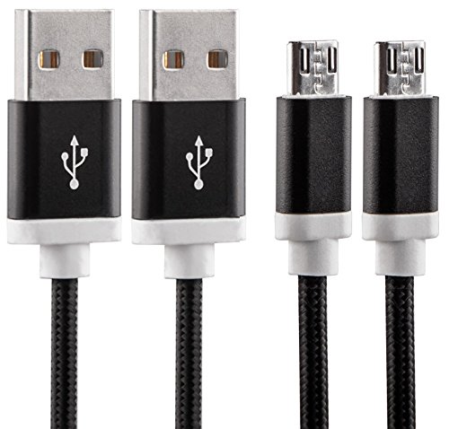 2 pack: 3ft (1m) black micro- usb to 2.0 male usb high …