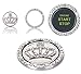 Mini-Factory Crystal Rhinestone Car Bling Decal Sticker Ring Diamond Crown Emblem for Engine Ignition Key Button - [Silver]