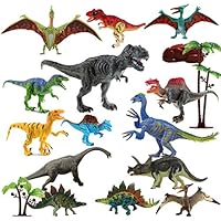 Dinosaur Toys Realistic,FUNNISM 17-pack 9" Educational Toy Dinosaur Figures with Movable Jaw,Tail & Joints,Dinosaur Action Figures Set for Kids,Children,Toddlers,Great for Gift, Birthday & Party Favor