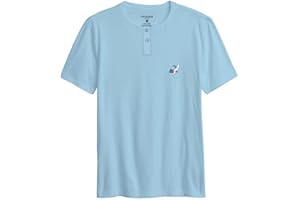 JOE BOXER Soft Henley Shirts for Men, Moisture-Wicking Mens Sleep Shirts Short Sleeve, Mens Lounge Shirt with Banana Logo