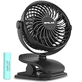 OPOLAR Battery Operated Fan, Clip on and Desk Fan, Portable Fan with 4 Speeds, Rechargeable, 360° Rotation, 2200mAh Battery, Powerful Wind for Baby Stroller,Outdoor Activity, Office
