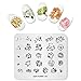 Rolabling 4 Pcs Nail Art Stamping Plate Set Spring Flower Nature Series Image Plates Nail Art Polish Stamping Template Manicure Tools (009)