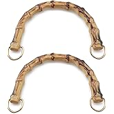 ZYAMY 2PCS Bamboo Weave Handle Replacement U Shape Bag Handle Strap with Metal Detachable Buckle for DIY Beach Bags and Woven Bags Suitable for Shoulder Bag Craft Accessories