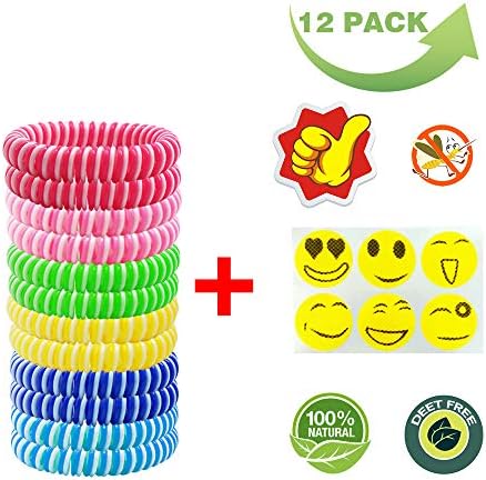 ExtraDisist Mosquito Bracelet for Kids, Adults & Pets, Natural Plant Based Oil Mosquito Repellent Wristbands, Bug & Insect Protection,Pest Control-12 Packs