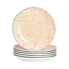 Nicola Spring Diner borden met patroon – 255mm (10 inch) – Oranje Print Design – Doos Van 6