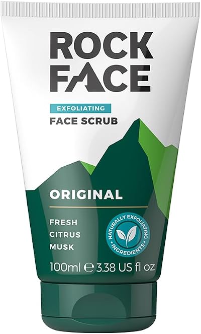 Rockface Exfoliating Scrub for Men 100ml Walnut Shells Fresh Citrus
