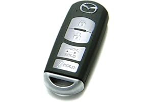Mazda OEM 4-Button Smart Key Fob Remote, Plastic, Compatible with 2014-2018 Mazda 3 & 6 (FCC ID: WAZSKE13D01, P/N: GJY9-67-5D