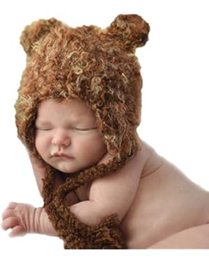 Baby and Toddler Boys or Girls Brown Bear Beanie Hat