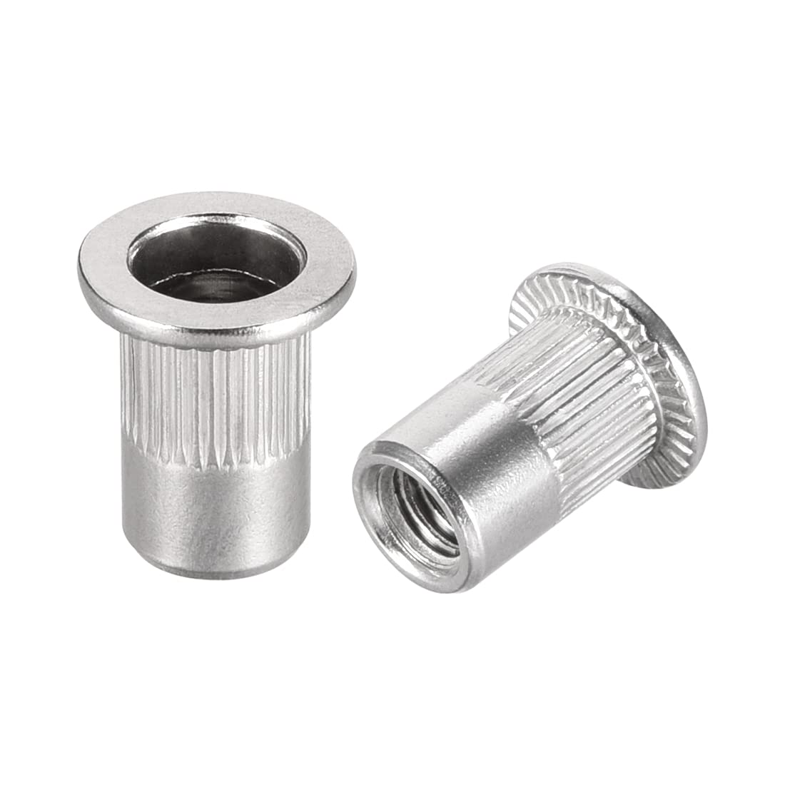 sourcing map M6 304 Stainless Steel Rivet Nuts Flat Head Insert 10 Pcs