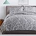 Bedsure Tree Branch Floral Comforter King Size Grey Down Alternative Comforter Microfiber Duvet 3 Pieces (1 Comforter + 2 Pillow Shams)
