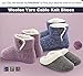 Women's Cozy Woolen Yarn Knitted Slippers Memory Foam Plush Lining Slip-On House Shoes w/Anti-Slip Sole, Indoor/Outdoor (Large/9-10 B(M) US, Gray)