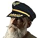 Airline Pilot Captains Hat - One Size with Adjustable Baseball Hat Snap Back - Costume Accessory - Fits Most Youth & Adults Black
