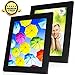 SpoiledHippo 5x7 Picture Frame Black (2 Pack) with Mat for 4x6 Photos - Solid Wood with Glass Cover - Small Wall and Tabletop Frame - Hanging or Standing