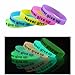 SMARTWALLSTATION 10x Bracelet Luminated Noctilucent Glow Silicone Wristband Never give up Night Light Cuff Inspirational Motivational Words