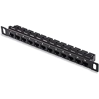 GeeekPi 12 Port Patch Panel, 0.5U CAT6 Network Patch Panel for DeskPi RackMate T1/T0/T2 Rackmount and 10 Inch Server Rack/Net