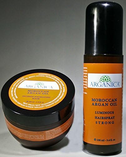 Moroccan Oil Combo SET Arganica Intense Hydrating Mask 200ml - 6.76 Fl.oz + Moroccan Oil Arganica Luminous Hairspray Strong 100 Ml 3.4fl.oz