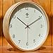 HIPPIH Silent Wall Clock Wood 12 Inch Non Ticking Digital Quiet Sweep Decorative Vintage Wooden Clocks with Glass Cover