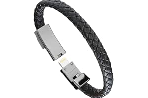 Bracelet for Men PU Leather Bracelet cable Portable Charging Bracelets for iPhone android charger mens bracelet Fashion USB B