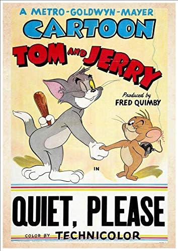 'Tom & Jerry in Quiet Please! (2) - Taken From A Rare Vintage Movie / Film Poster