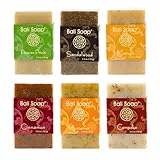 Bali Soap - Natural Soap Bar Gift Set, Face Soap or Body Soap, 6 pc Variety Soap Pack (Passion Fruit, Sandalwood, Mango, Cinnamon, Plumeria, Champaca) 3.5 Oz each