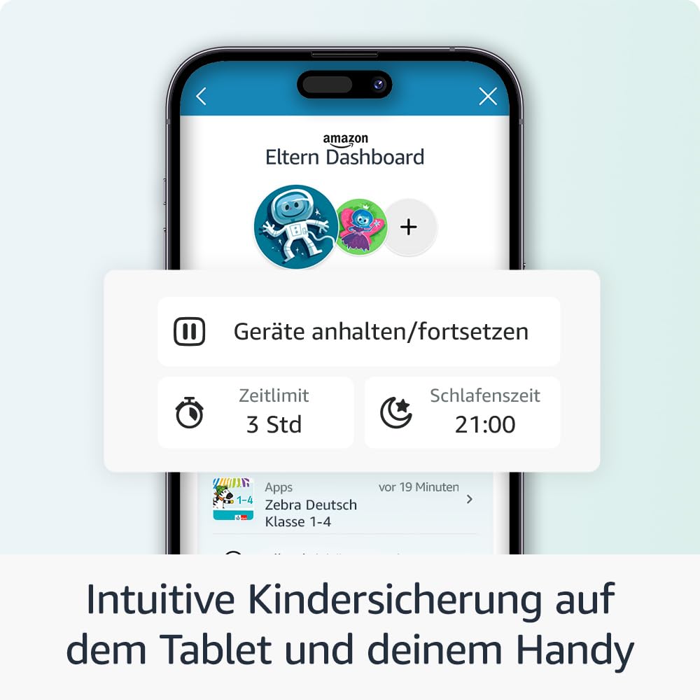 Amazon Fire HD 8 Kids Pro-Tablet (Neueste Generation), für Kinder von 6-12 J. | 3 GB RAM, 8-Zoll-HD-Bildschirm, werbefreie Inhalte, Kindersicherung, 13 Std. Akkulaufzeit, 32 GB, blaugrün (2024)