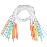 12pcs Circular Knitting Needle, Plastic Knitting Needles Tools for Weave, Handmade Knitting DIY, 3.5mm-12mm, 31.5" Length (32 Inch)