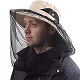 CAMOLAND Sun Hat w/Removable Mosquito Head Net for Outdoors UV Protective