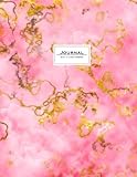 Journal (Diary, Notebook): 8.5 x 11, Lined. Pink Gold Marble Soft Cover. (Trendy Journal To Write In)