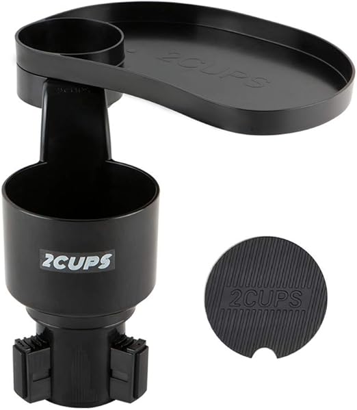 2CUPS Multiple Car Cup Holder and Attachable Tray (2nd Edition Cup Holder & Tray), Cup Holders