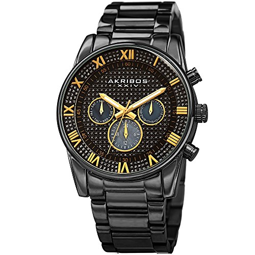 Akribos XXIV Elegant Black Stainless Steel Mens Watch  Analog Quartz  AK939BK Akribos XXIV Elegant Black Stainless Steel Mens Watch  Analog Quartz  AK939BK