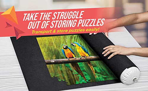 Amy & Delle Puzzle Roll Up Mat Premium Pump - Store and Transport Jigsaw Puzzles Up to 1500 Pieces - 46" x 26" Felt Mat, Inflatable Tube, and 3 Elastic Fasteners - Plus Bonus New Improved Pump - Thumbnail 3