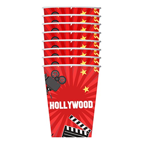 Hollywood Movie Night Birthday Party Supplies Set Plates Napkins Cups Tableware Kit for 16