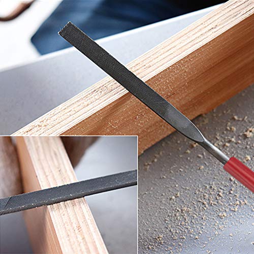 10Pcs Needle File Set Hardened Alloy Strength Steel Files- Mini Needle File Set Includes Round, Tapered Round, Half Round, Barrette, Crossing, Knife, Equaling, Warding, Square, and Three Square