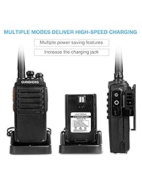 QIANGHONG BF E50 Radios bidireccionales recargables portátiles de largo alcance Paquete de 2 UHF 400 470 Mhz Walkie Talkies