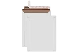 Bonfasvo Rigid Mailers 30 Pack 6.25 x 8.25 inches White Self Seal Stay Flat Bulk Cardboard Kraft No Bend Mailers Peel and Seal for Document Photos Pictures Papers Files CD