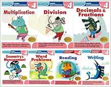 Kumon Grade 4 Complete Set (7 Workbooks) - Multiplication, Division
