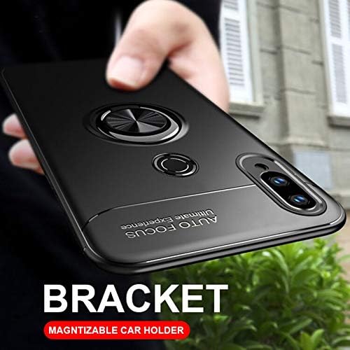 ZOBAK Huawei Honor 8X Cover Sleek Rubberized Shockproof Elegance Case with Beautiful Ring Stand Back Case Cover for Huawei Honor 8X (Gun Black)