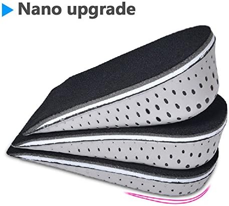 1 Pair Breathable Semi Pad Memory Foam Height increase insoles Invisible Heel lifting inser Inserts Shoe Lifts Shoe Pads For Men/Women (3.3cm)