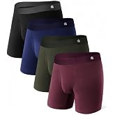 DAVID ARCHY Men's Modal Underwear Boxer Briefs Ultra Soft Stretch Slim Fit | Second Skin Soft Breathable, Covered Smooth Waistband, Contour Pouch for Comfort and Control with Fly, Mid Length, Tagless